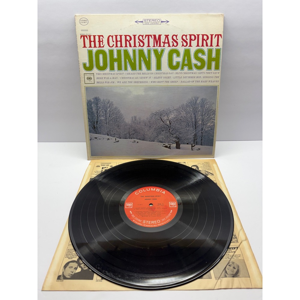 Johnny Cash The Christmas Spirit Vinyl LP Columbia CS 8917 Vintage Stereo